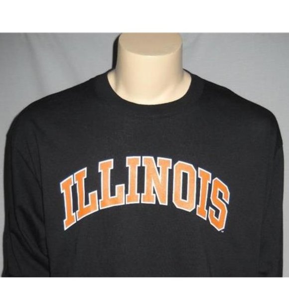 University of Illinois T Shirt Fighting Illini Mens X Large Black NCAA - Picture 2 of 6